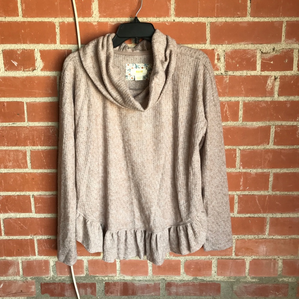 Maeve Taupe Cowl Neck Sweater